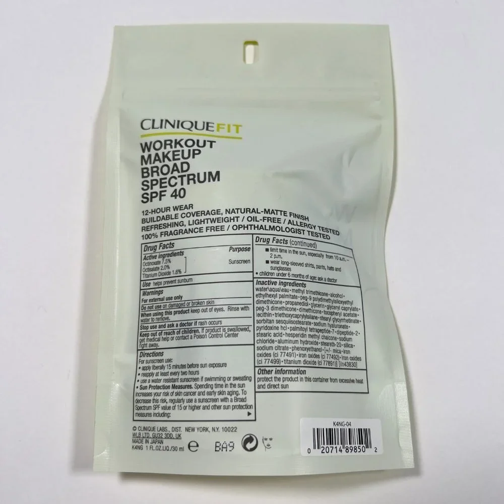 Clinique Fit Workout Makeup SPF 40 Foundation 04 Light Neutral Make Up Full Size